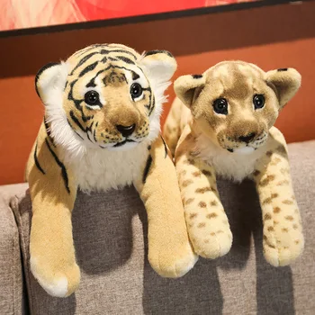 1pc Realiame Gyvenime Lion&Tiger&Leopard Įdaryti Pliušas Gyvūnams, Žaislai Vaikams, Modeliavimo Mielas Vaikams, Lėlės Kalėdų Dovana Mergaitėms