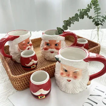 2022 Naują Kalėdų Keramikos Puodelis 3D Geriamojo Taurės Pusryčiai Pieno Puodelis Kavos Puodelio Namų Virtuvėje Drinkware Kalėdų Dekoracijos, Dovanos
