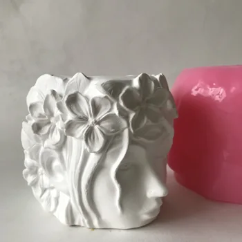 3D Grožio Mergina, Betono Vazonas Vaza Silikono Torto Kepimo Formą Šokolado Dervos Žvakių Liejimo formos