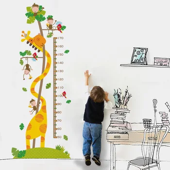 Animacinių filmų Žirafa Eco-friendly Aukštis Priemonė Sienų Lipdukai vaikų Darželis, Vaikų kambarys Mergaičių Miegamasis Nuimamas Meno Lipdukai Sienų Dekoras