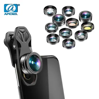 APEXEL mobiliųjų Telefonų Kameros Objektyvo Rinkinys 140 Plataus Kampo Makro Full/Grad Filtras CPL-OJI Žvaigždė, Filtras, 