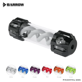 BARROW 205mm X 50mm Double Helix T-Virusas Cilindro Vandeniu Aušinamas Aušinimo skysčio Baką A-RGB Šviesos Sistemos PMMA+Aliuminio, Juodo Dangtelio