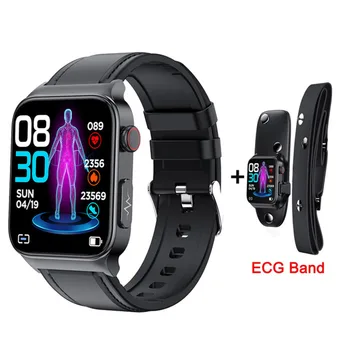 E500 Kraujo Gliukozės Smart Žiūrėti EKG Stebėjimas kraujospūdis, Kūno Temperatūra Smartwatch Vyrų IP68 Vandeniui Fitness Tracker