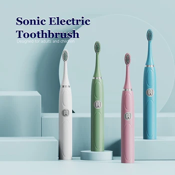 Galingas Ultragarsinis Sonic Elektros dantų šepetėlį USB Įkraunamas dantų Šepetėlis Skalbti Elektroninių Balinant Dantis Šepetėliu
