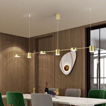 Ilgai Juostelės Restoranas Šviestuvai Šiaurės Modernus Minimalistinis LED Aukso Valgomojo Stalas, Baras, Parduotuvė Office Kavinė Nepriklausomo Apšvietimo Žibintai