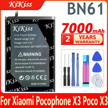 KiKiss Galinga Baterija BN57 BN61 Už Xiaomi Xiao mi Pocophone X3 Poco X3/X3 Pro X3Pro Pakeitimo Didelės Talpos Baterijas