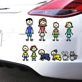 Laiminga Šeima Automobilių Lipdukas Vaikams Žaisti Lipdukai Automobilio Kėbulo Styling Animacinių Filmų Vinilo Decal Juokinga Apdailos Auto Lipdukai, Aksesuarai 11