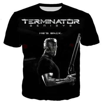 Mados Filmą Terminatorius Arnoldas Schwarzeneggeris Marškinėliai Vyrams, Moterims, 3D Atspausdintas T-shirt Harajuku Stiliaus Marškinėlius Streetwear Viršūnės