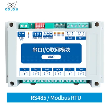 ModBus 8DO 8 Skaitmeniniai Išėjimai RTU Serijos IO Modulis RS-485 Sąsaja Geležinkelių Diegimo 8~28VDC Cojxu MA01-XXCX0080