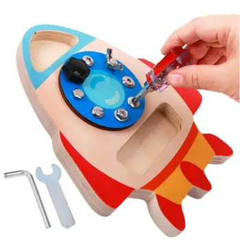 Montessori Atsuktuvas Valdybos Žaislų Rinkinys Atsuktuvų Rinkinys Vaikams Montessori Raketų Žaislai Ikimokyklinio Žaislai, Smulkiosios Motorikos Įgūdžius, Žaislų 3