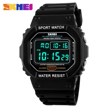 Naujas Mados Skmei Prekės LED Watch Vyrų Sporto Laikrodžiai Skaitmeniniai Karinės Žiūrėti 50m atsparumas Vandeniui Lauko Suknelė Laikrodžiai