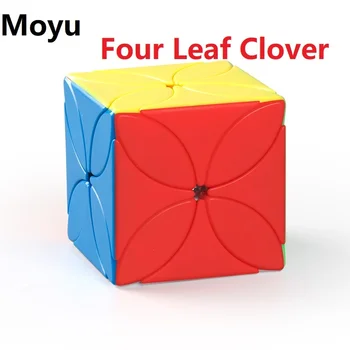 Naujas MoYu Meilong Keturių Lapų Dobilų Magic Cube Stickerless Dėlionė 4 Lapų Kubo Greitis Cubo Magico Švietimo Žaislai Vaikams, Studentams