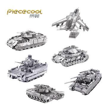 Piececool 3D Metalo Įspūdį Pav Žaislai BAKAS Karinio modelio Švietimo 3D Modelį žaislas 