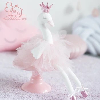 Prabanga Pliušiniai Žaislai Vaikas Žaislas Ballerina Swan Lėlės Naujagimiui Šokių Žaislas, Saldus Gimtadienio Dovana Mergaitėms MOGO Rausva Balta Lėlės
