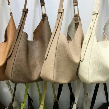 PU minkštos odos kibirą, maišą moterų prabangus dizainas petį krepšys krepšys 2022 naujas didelės talpos priemiestinių moterų maišas
