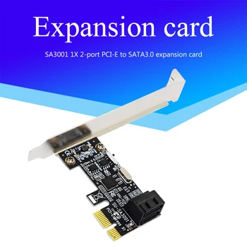 SA3001 SATA III PCIe Card 2 Port SATA PCI-e 1X Adapteris Keitiklis su Laikikliu