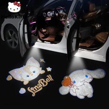 Sanrio Hello Kitty Cinnamoroll Animacinių Filmų Automatinė Indukcijos Sveiki Lemputė, Durų Lemputė Automobilių Universalus Projekcija Šviesos Atmosfera
