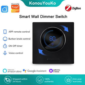 Tuya Smart Home Zigbee stiprumą Stiklo Panelė Smart Sienos stiprumą su Skaitmeniniu Ekranu PROGRAMĖLĖ Balsas Kontrolės Alexa, Google