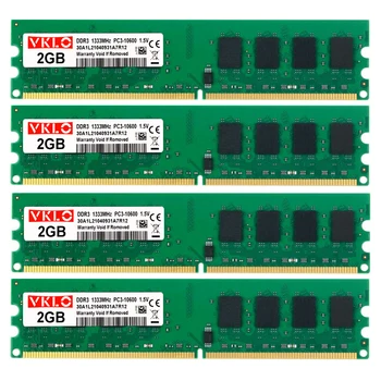 VKLO DDR3 RAM 4X2GB 1333MHz 1 600mhz Desktop Memory 2GB PC3-10600 PC3-12800 240pins Non-ECC Unbuffered DIMM RAM