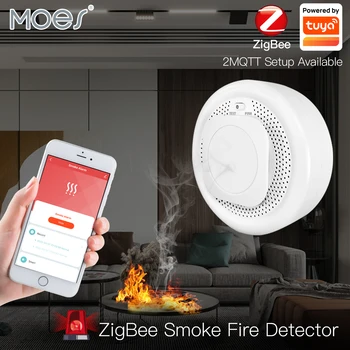 Zigbee Smart Dūmų Gaisro Signalizacijos Jutiklis, Detektorius, Namų Apsaugos Sistema, baterijomis Signalizacija Belaidžio Smart Gyvenimo Tuya App Kontrolės 19