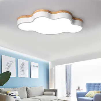 šiuolaikinių led vidinis debesis lubų šviestuvai, šviestuvas, vaikams mielas medinis gyvenamasis miegamojo lempa pritemdomi animacinių filmų namų apdailos šviestuvas