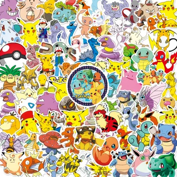 100 Pokemon Mielas Animacinių Filmų Lagaminą Tablet Ranka Knyga Vandeniui Dekoratyvinis Grafiti, Klasikinis Žaislas, Lipdukai