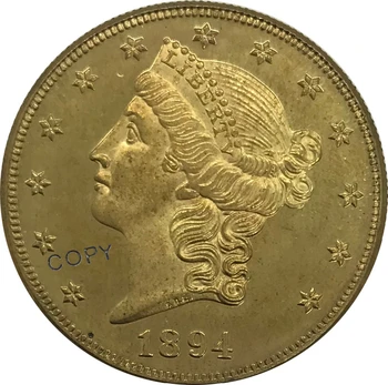 1894 P S Jungtinių valstijų 20 Dvidešimt Dolerių Laisvė Vadovas Dvigubas Erelis su moto Aukso Žalvario monetos Kolekcionieriams Kopijuoti Monetos