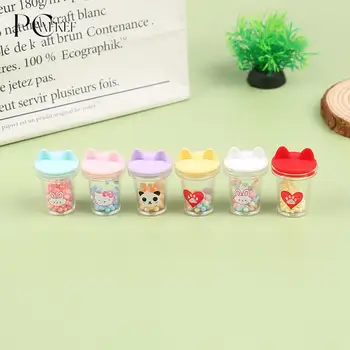 2vnt/daug 1:12 Miniatiūriniai Lėlių Gėrimų Mielas Mini Pieno, Arbatos Puodeliai su Kačių Ausų Gėrimų Modle Žaislai Doll House Dekoro Priedai