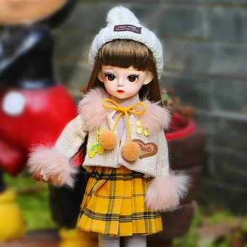 30CM Kawaii Mados Mergaitė Maža Princesė 1/6 Bjd Doll, Pilnas Komplektas Kilnojamojo Sujungta Sujungta Lėlės Vaikams, Žaislų, Dovanų Mergaitėms