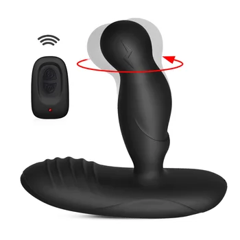 360° Besisukantis Analinis Butt Plug Silikono Vibratorius Vyrų Prostatos Massager Šildymas G-Spot Skatinti Išangę Vibracija Sekso Žaislas Vyrams