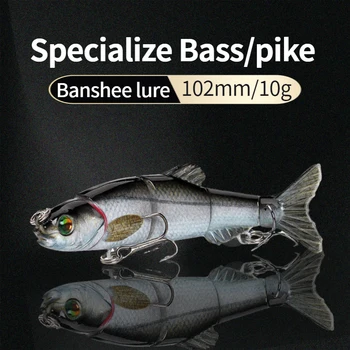 Banshee 102mm 10g Nuskendo Wobblers Žvejybos Masalas 5 Segmentų Sunku Dirbtinis Masalas Multi Sujungta Swimbait Lydekas/Bass Crankbaits