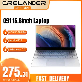 CRELANDER Nešiojamas 15.6 Colių 12 GB RAM 128GB/256 GB/512 GB/1 TB SSD Intel J4125 Windows 10 Nešiojamojo Kompiuterio, Kompiuteris Nešiojamas