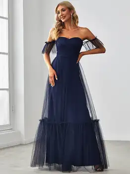 Elegantiškas vakarinę Suknelę Ilgi nuo Peties-Line Aukštos Juosmens Grindų Ilgio Suknelė 2023 Kada nors Gana Paprastas Prom Wome Nėrinių Suknelė
