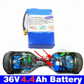 Elektrinis Motoroleris 36v Ličio Baterija 36v 10s2p 4400mAh Baterija Vieno Ciklo Įtampos Hoverboard Baterija Batterie už Borto