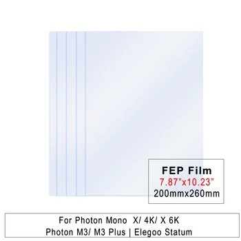 FEP Kino 8.9 Colių 260*200*0.15 mm ANYCUBIC Fotonų M3 Plius Mono X 4k 6k Elegoo Saturnas 3D Spausdintuvą, Dalys, Priedai, LCD SLA DLP