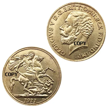 George V Suvenyrai ir Dovanos Auksą, Padengtą Žalvario Namų Dekoracijas KGV Saint George Proginės Monetos, Antikvariniai Replika Kopijuoti Monetas