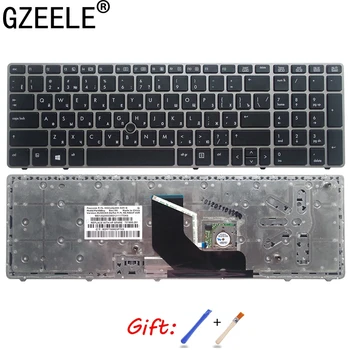 GZEELE Naujas rusų Klaviatūra HP EliteBook 8560p 8570P 8560B 6560b 6565b 6560P RU nešiojamas 701986-251 sidabrinė