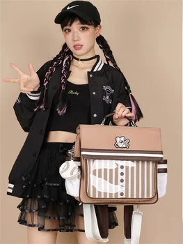 Japonijos Kolegija Stiliaus Jk Vienodas Maišelį Lolita Cosplay Cute Girl Studentų Dryžuotas Polka Dot Beisbolo Triušis 
