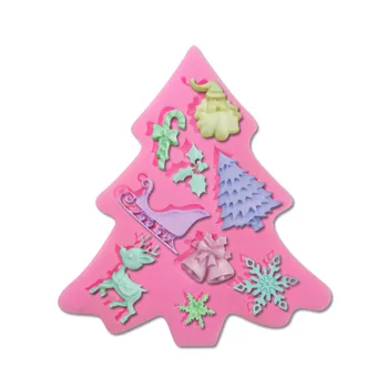 Kalėdų dovanos, Kalėdų eglutė silikono formos šokolado, savo ruožtu, cukrų, kepimo pyragas pelėsių gipso lašas klijų, muilo formos ornamentu