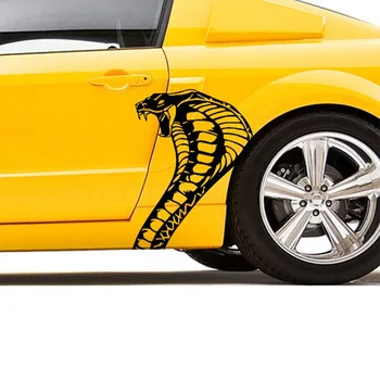 Kobra Gyvatės Galva Įstaiga Automobilių Lipdukas Vinilo Grafikos 20.5x26.25 Cm, Tinka Ford Mustang ir Shelby, Vairuotojo Pusėje, Juoda