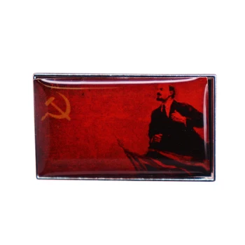 Lenino Komunistinės Vėliavos Atlapas Pin Socializmo Raudona Sovietų Vėliavas Sagė SSRS Ženklelis
