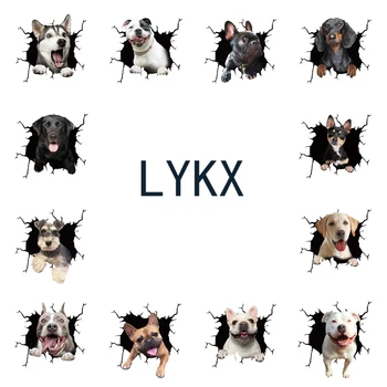 LYKX 3D, prancūzų Buldogų Šunų Skaldytų Lange Ašarojimas, Automobilių Lipdukai, Decal Išoriniai Priedai Vinilo Lipdukai