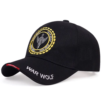 Mados hip-hop vyrų beisbolo kepuraitę KARO VILKAS siuvinėjimo Armijos Kepurės Vyrams Jav Taktinis skrybėlę Reguliuojamas Atsitiktinis Snapback skrybėlės gorras