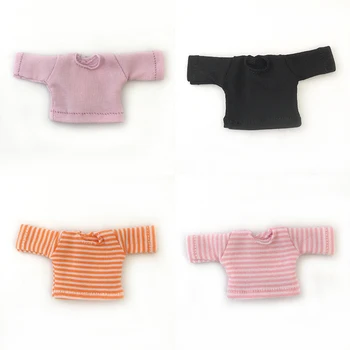Ob11 Drabužiai marškinėliai ilgomis Rankovėmis Spalvinga Juostele Bazės Marškinėliai Obitsu11 TGS Molly 1/12 BJD Lėlės Priedai Kūdikių Mados Stilius