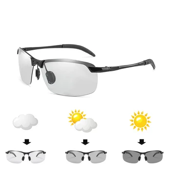 Photochromic Akiniai nuo saulės Vyrams, prekės dizainas Poliarizuota Chameleon Spalva Saulės akiniai vyrų Vairavimo Anti-glare Akiniai