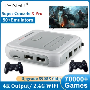 Retro Super Konsolės X Pro WiFi 4K HD TV Vaizdo Žaidimų Pultai, Dviguba Sistema S905X CPU PS1/PSP/N64/DC 70000+ Žaidimai 50+ Emuliatoriai