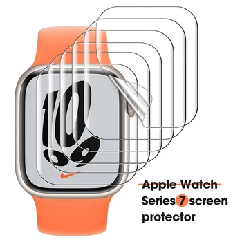 Screen Protector for Apple Žiūrėti Serija 7 41mm 45mm,TPU HD Skaidrus,Anti-Scratch, Burbulas nemokamai, Žiūrėti Priedai