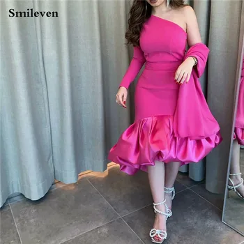 Smileven Hot Pink Saudo Arabijos Vakarinės Suknelės Kelio Ilgis Šalis, Chalatai Chalatas De Soirée Stebėjimo Promenadzie Suknelė 2023