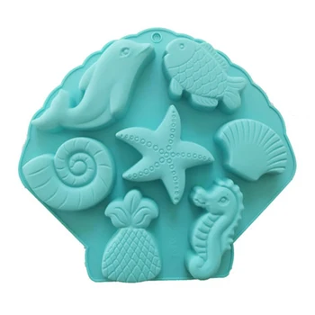 Sukūrimo jūros žuvų seahorse formos silikagelio padaryti pyrago ir duonos pelėsių gipso spalvos tapybos modelis muilas