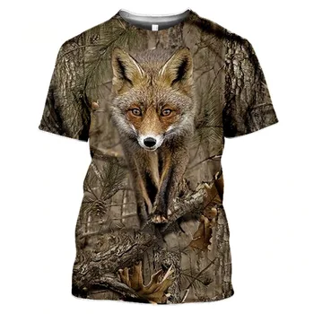 T-marškinėliai Paslėpti Džiunglės Gyvūnai Vasaros Vaikų Drabužių 3D Spausdinimo Vaikas Marškinėliai Mados Atsitiktinis Karikatūros, T-marškinėliai, Berniukas, Mergaitė, Topai